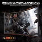ZZA 27 Inch Curved Gaming Monitor 200Hz|180Hz|144HZ 1ms FHD 1080P Computer Screen FreeSync|130% sRGB|HDR|Low Blue Light|HDMI DP Ports|VESA Mount|Metal Stand - Image 7