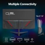 ZZA 27 Inch Curved Gaming Monitor 200Hz|180Hz|144HZ 1ms FHD 1080P Computer Screen FreeSync|130% sRGB|HDR|Low Blue Light|HDMI DP Ports|VESA Mount|Metal Stand - Image 8