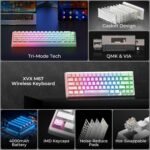 HITIME x XVX M67 Wireless 60% Percent Keyboard, QMK/VIA Topographic Gaming Keyboard, Tri-Mode Thocky Creamy Mechanical Key Board, Hot Swappable Gasket Mount RGB IMD Tech for Win/Mac(JadeStone) - Image 3