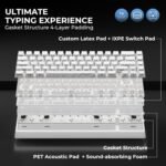 HITIME x XVX M67 Wireless 60% Percent Keyboard, QMK/VIA Topographic Gaming Keyboard, Tri-Mode Thocky Creamy Mechanical Key Board, Hot Swappable Gasket Mount RGB IMD Tech for Win/Mac(JadeStone) - Image 7