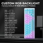 HITIME x XVX M67 Wireless 60% Percent Keyboard, QMK/VIA Topographic Gaming Keyboard, Tri-Mode Thocky Creamy Mechanical Key Board, Hot Swappable Gasket Mount RGB IMD Tech for Win/Mac(JadeStone) - Image 9