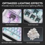 HITIME x XVX M67 Wireless 60% Percent Keyboard, QMK/VIA Topographic Gaming Keyboard, Tri-Mode Thocky Creamy Mechanical Key Board, Hot Swappable Gasket Mount RGB IMD Tech for Win/Mac(JadeStone) - Image 10