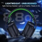 Vakedy HW11 Gaming Headset for PS4,PS5,Xbox Series X,PC,Switch,Gaming Headphones with Noise Canceling Microphone,Stereo Sound,Folding Design,3.5mm Audio Jack (Black/Green) - Image 5
