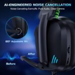 Vakedy HW11 Gaming Headset for PS4,PS5,Xbox Series X,PC,Switch,Gaming Headphones with Noise Canceling Microphone,Stereo Sound,Folding Design,3.5mm Audio Jack (Black/Green) - Image 6