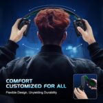 Vakedy HW11 Gaming Headset for PS4,PS5,Xbox Series X,PC,Switch,Gaming Headphones with Noise Canceling Microphone,Stereo Sound,Folding Design,3.5mm Audio Jack (Black/Green) - Image 8