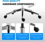 Mesh Ergonomic Office Chair with Footrest,High Back Mesh Gaming Chair with Lumbar Support,Adjustable Headrest and Armrests for Home Office Desk Chair (Modern, Black) - Image 9