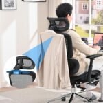 Mesh Ergonomic Office Chair with Footrest,High Back Mesh Gaming Chair with Lumbar Support,Adjustable Headrest and Armrests for Home Office Desk Chair (Modern, Black) - Image 10
