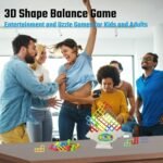 64 Pcs Stacking Tower Game with 22 Cards, Giant Tumble Balance Game for Kids, Family Games for Kids and Adults, Easter Gifts for Teen Boys & Girls, Party Board Game for Kids 6-12 & Adults - Image 5