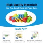 64 Pcs Stacking Tower Game with 22 Cards, Giant Tumble Balance Game for Kids, Family Games for Kids and Adults, Easter Gifts for Teen Boys & Girls, Party Board Game for Kids 6-12 & Adults - Image 6