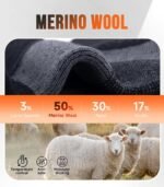 PULIOU Merino Wool Hiking Socks for Men Women, 3 Pairs Lightweight Breathable Hiking Socks with Seamless Toe and Arch Support - Image 4
