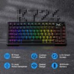 Redragon K724 PRO Wireless Gasket Gaming Keyboard w/Hype Screen & Knob, 81-Key Mechanical Keyboard, Easy-Control 1.14’’ TFT Info Display, 5-Layer Noise Dampening, Custom Linear Switch - Image 3