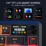 Redragon K724 PRO Wireless Gasket Gaming Keyboard w/Hype Screen & Knob, 81-Key Mechanical Keyboard, Easy-Control 1.14’’ TFT Info Display, 5-Layer Noise Dampening, Custom Linear Switch - Image 4