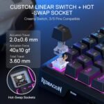 Redragon K724 PRO Wireless Gasket Gaming Keyboard w/Hype Screen & Knob, 81-Key Mechanical Keyboard, Easy-Control 1.14’’ TFT Info Display, 5-Layer Noise Dampening, Custom Linear Switch - Image 5