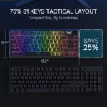 Redragon K724 PRO Wireless Gasket Gaming Keyboard w/Hype Screen & Knob, 81-Key Mechanical Keyboard, Easy-Control 1.14’’ TFT Info Display, 5-Layer Noise Dampening, Custom Linear Switch - Image 6