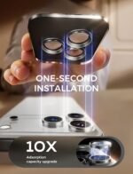 MAGIC JOHN for iPhone 17 Pro Max/17 Pro Camera Lens Protector [Alignment Kit&1:1 Invisible Fit] 9H Aerospace Tempered Glass, Ultra HD, Metal Individual Ring，Case Friendly, Set of 2,Gray - Image 3