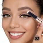 Eyeshadow Stick and Sponge Brush Cream Shimmer Smooth Eyeshadow Pencil Hypoallergenic Waterproof Eye Shadow Eyeliner Highlighter Stick Primer Palette Glitter Liquid Nude Korean Matte - Image 3