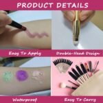 Eyeshadow Stick and Sponge Brush Cream Shimmer Smooth Eyeshadow Pencil Hypoallergenic Waterproof Eye Shadow Eyeliner Highlighter Stick Primer Palette Glitter Liquid Nude Korean Matte - Image 6