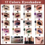 Eyeshadow Stick and Sponge Brush Cream Shimmer Smooth Eyeshadow Pencil Hypoallergenic Waterproof Eye Shadow Eyeliner Highlighter Stick Primer Palette Glitter Liquid Nude Korean Matte - Image 8