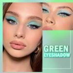 Matte Light Green Eye Shadow Makeup Palette 4 Colors 2 PCS Set, Matte Glitter Highly Pigmented Mint And Seafoam Green Waterproof Eyeshadow Palette For Woman - Image 4