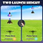 Rocket Launcher for Kids, 200 ft Self Launching Motorized Rocket Toy with LED and Safety Parachute Land, Outdoor Toys Cool Birthday for Boys Ages 8-12 (Orange) - Image 3