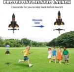 Rocket Launcher for Kids, 200 ft Self Launching Motorized Rocket Toy with LED and Safety Parachute Land, Outdoor Toys Cool Birthday for Boys Ages 8-12 (Orange) - Image 4