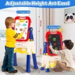 Chalk Board Easel for Kids Toys,Double-Sided Magnetic Kids Chalkboard and Dry Erase Boards,Toddler Toys for 3 Year Old Boy Gift,Art Easel Learning Educational Toy for 3 4 5 Years Old Boys Gift - Image 3