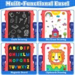 Chalk Board Easel for Kids Toys,Double-Sided Magnetic Kids Chalkboard and Dry Erase Boards,Toddler Toys for 3 Year Old Boy Gift,Art Easel Learning Educational Toy for 3 4 5 Years Old Boys Gift - Image 4