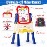 Chalk Board Easel for Kids Toys,Double-Sided Magnetic Kids Chalkboard and Dry Erase Boards,Toddler Toys for 3 Year Old Boy Gift,Art Easel Learning Educational Toy for 3 4 5 Years Old Boys Gift - Image 5