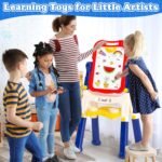 Chalk Board Easel for Kids Toys,Double-Sided Magnetic Kids Chalkboard and Dry Erase Boards,Toddler Toys for 3 Year Old Boy Gift,Art Easel Learning Educational Toy for 3 4 5 Years Old Boys Gift - Image 7