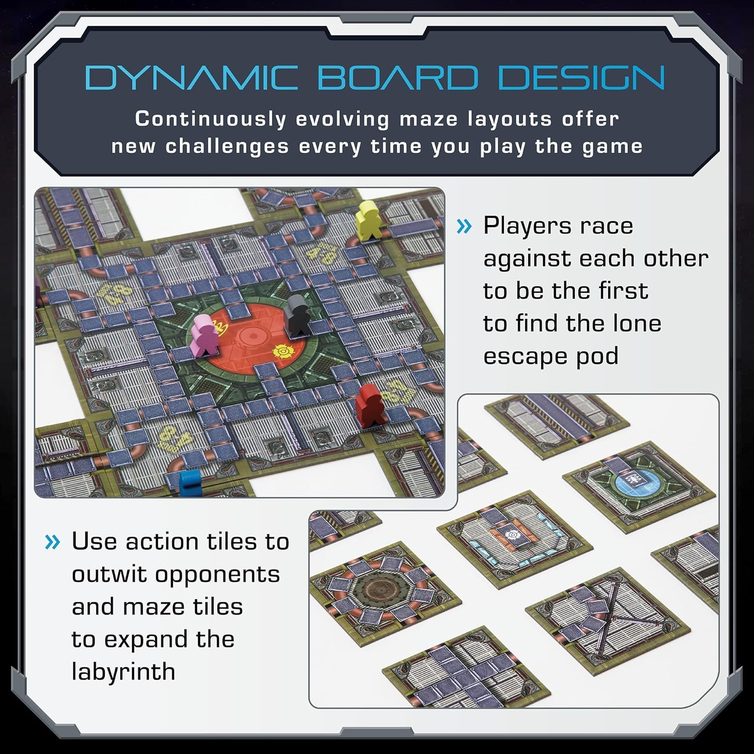 No Escape Board Game - Strategy Board Game for Adults, Family, Party - Unique Strategic Space Sabotage Traitor Maze Game with Tiles - Fun for Kids, Teenagers, Adults, 2 to 8 Players - Image 3