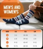 PULIOU Merino Wool Hiking Socks for Men Women, 3 Pairs Lightweight Breathable Hiking Socks with Seamless Toe and Arch Support - Image 8