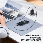 QZIIW Super Fast Samsung Charger Type C,45W Dual Port USB C Fast Charger Block [2-Pack] & Extra Long 60W 3/6/10/10FT USB C Cable - PD Quick Charging 3.0 For Samsung Galaxy S25 Ultra/S24+/S23 iPhone 16 - Image 7