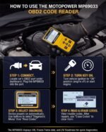 MOTOPOWER MP69033 Car OBD2 Scanner Code Reader Engine Fault Scanner CAN Diagnostic Scan Tool for All OBD II Protocol Cars Since 1996, Yellow - Image 3