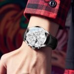 OLEVS Men's Leather Analog Quartz Watch - Luxury Chronograph Wristwatch with Date, Waterproof, Luminous - Dress Style - Image 6