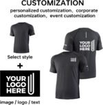 Personalized Mens Athletic Short Sleeve Shirts Custom Logo Text Workout Dry Fit Running Gym T-Shirts - Image 9