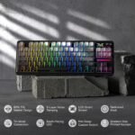 Redragon K743 PRO GB 80% Gasket RGB Gaming Keyboard w/Hype 1.14’’ TFT Screen & Knob, 84 Keys Mechanical Keyboard, 5-Layer Noise Dampening, Hot-Swap South-Facing RGB Socket, Gradient PBT Keycaps - Image 3