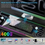 Womier Wireless Gaming Keyboard 60 Percent with QMK/VIA, Topographic Creamy Mechanical Key Board, RGB Custom Gasket Hot Swappable for Windows & Mac-POM Linear Switch (Q61 V2) - Image 3