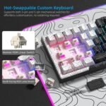 Womier Wireless Gaming Keyboard 60 Percent with QMK/VIA, Topographic Creamy Mechanical Key Board, RGB Custom Gasket Hot Swappable for Windows & Mac-POM Linear Switch (Q61 V2) - Image 4