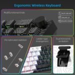 Womier Wireless Gaming Keyboard 60 Percent with QMK/VIA, Topographic Creamy Mechanical Key Board, RGB Custom Gasket Hot Swappable for Windows & Mac-POM Linear Switch (Q61 V2) - Image 7