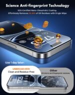 UNBREAKcable for iPhone 16 Pro Screen Protector [Quick-Installation Box] 3-Pack 9H+ Hardness Shatterproof Tempered Glass [99.99% HD Clear] [Case Friendly] [Bubble Free] for iPhone 16 Pro 6.3" - Image 5