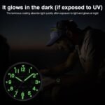GOLDEN HOUR Men's Nylon Slip-Thru Strap Watch with Military Time Easy Read Dial Glowing Hands - Image 4