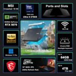 msi Crosshair 18 HX AI Gaming Laptop 18" QHD+ IPS 240Hz Intel 24-core Ultra 9 275HX (>i9-14900HX) 64GB DDR5 4TB SSD GeForce RTX 5070 (Up to 798 AI Tops) RGB Backlit Thunderbolt Win11Pro ICP Hub - Image 3