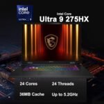 msi Crosshair 18 HX AI Gaming Laptop 18" QHD+ IPS 240Hz Intel 24-core Ultra 9 275HX (>i9-14900HX) 64GB DDR5 4TB SSD GeForce RTX 5070 (Up to 798 AI Tops) RGB Backlit Thunderbolt Win11Pro ICP Hub - Image 4