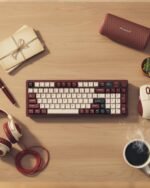 RK ROYAL KLUDGE M100 Wireless Mechanical Keyboard w/Screen & Dual Knobs, Tri-Mode Gasket Mount Gaming Keyboard with Number Pad, Hot Swappable Cream Switch, Red - Image 6