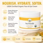 BeeFriendly® Organic Face and Eye Cream, All In One 2 oz | USDA Certified Organic, All In One Natural Face, Eye, Neck, Decollete Cream, Reduces Wrinkles & Lines - Image 4