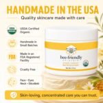BeeFriendly® Organic Face and Eye Cream, All In One 2 oz | USDA Certified Organic, All In One Natural Face, Eye, Neck, Decollete Cream, Reduces Wrinkles & Lines - Image 7