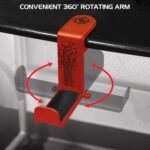 ENHANCE PC Gaming Headphone Holder - Desk Headphone Hanger Esports Headset Holder with Adjustable 360 Rotation, Under Desk Hook Clamp, Universal Fit - Built in Cable Clip Organizer - Red - Image 5