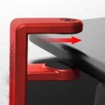 ENHANCE PC Gaming Headphone Holder - Desk Headphone Hanger Esports Headset Holder with Adjustable 360 Rotation, Under Desk Hook Clamp, Universal Fit - Built in Cable Clip Organizer - Red - Image 8