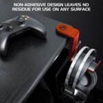ENHANCE PC Gaming Headphone Holder - Desk Headphone Hanger Esports Headset Holder with Adjustable 360 Rotation, Under Desk Hook Clamp, Universal Fit - Built in Cable Clip Organizer - Red - Image 9