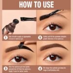 FeiCuiYun Eyebrow Tattoo Peel Off Tint Gel for Women, Warm-Dark Brown Peel Off Eyebrow Tint with 150°Small Curved Tray, Last Up to 5 Days, Waterproof, Fuller & Defined Looking Brows (04#Warm Brown) - Image 4